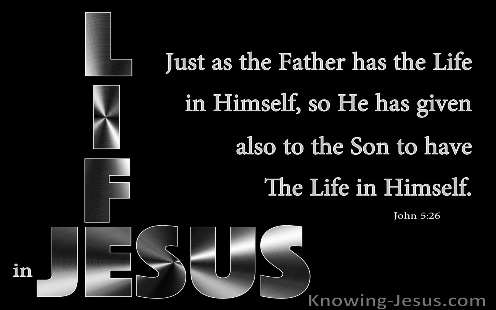 John 5:26 The Son Has Life In Himself (black)